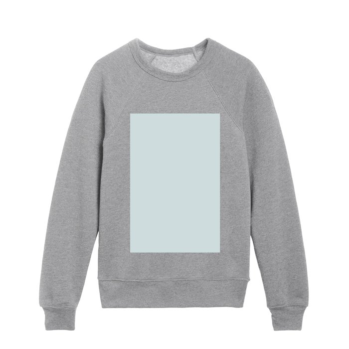 Light Aqua Gray Solid Color Pantone Billowing Sail 11-4604 TCX Shades of Blue-green Hues Kids Crewneck