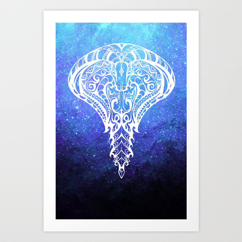 Wallpaper Heavenly Cobra Blue Space Art Print By Themindblossom Society6 For iPhone