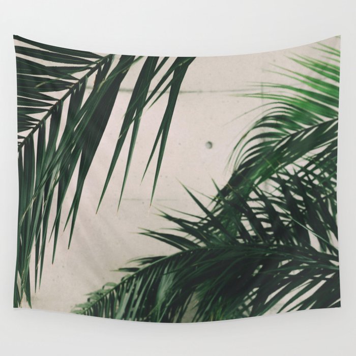Tropical Palm Leaves Wall Tapestry