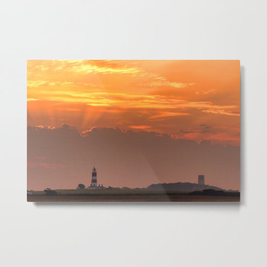 Sun rays over Happisburgh Metal Print