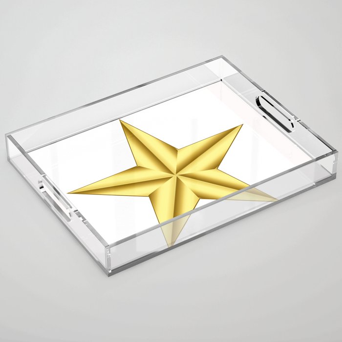 Military General Gold Star Acrylic Tray
