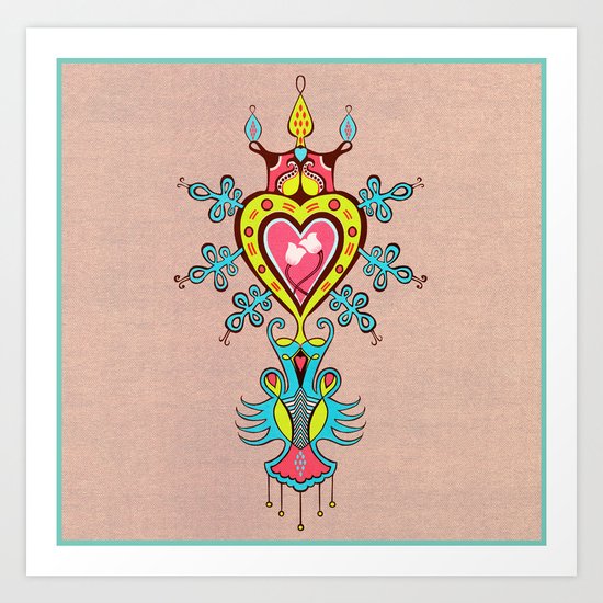 The Heart Rules Art Print
