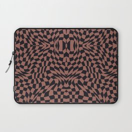 Burnt umber checker symmetrical pattern Laptop Sleeve