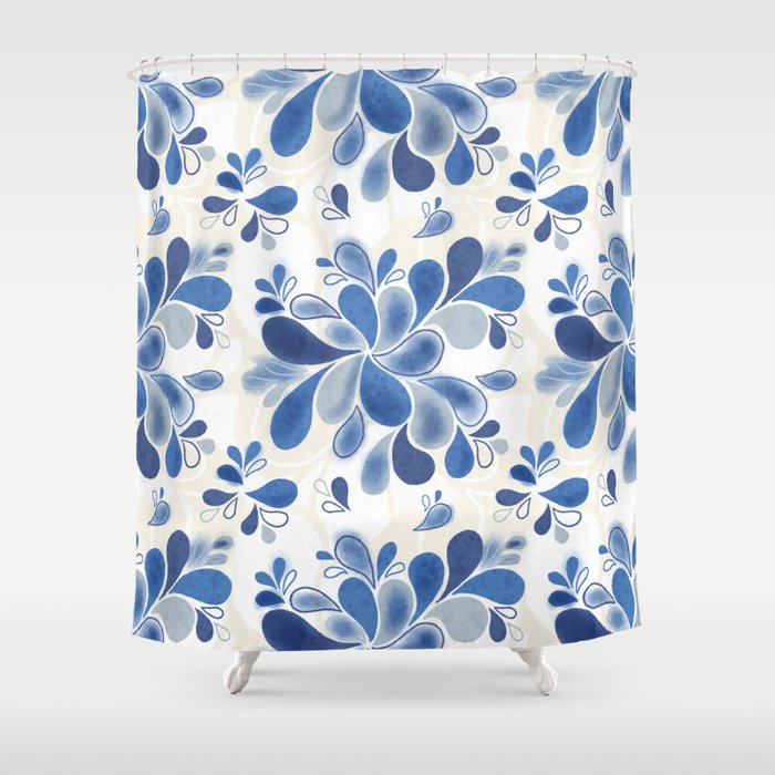 Blue Hydrangea Shower Curtain