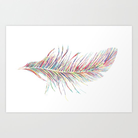 Rainbow Feather Art Print