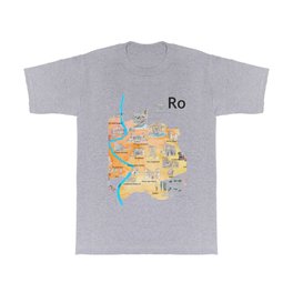 Rome Italy Illustrated Travel Poster Favorite Map Tourist Highlights T Shirt | Romeitaly, Romeretro, Rometopten, Romefavoritemap, Romeillustrated, Spanishsteps, Romehighlights, Romebasilica, Romeart, Romelife 