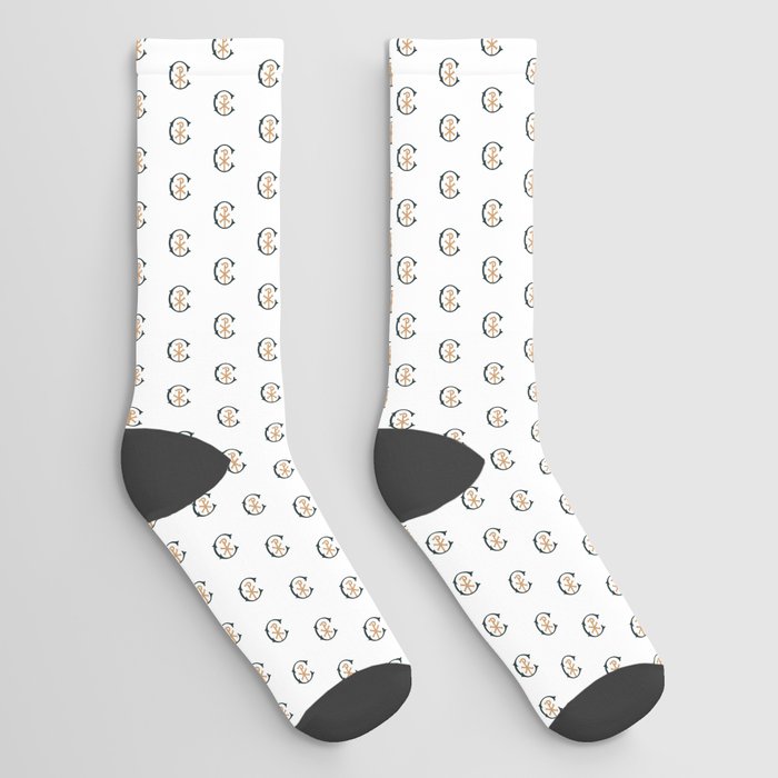 CURC Monogram - White BG Socks