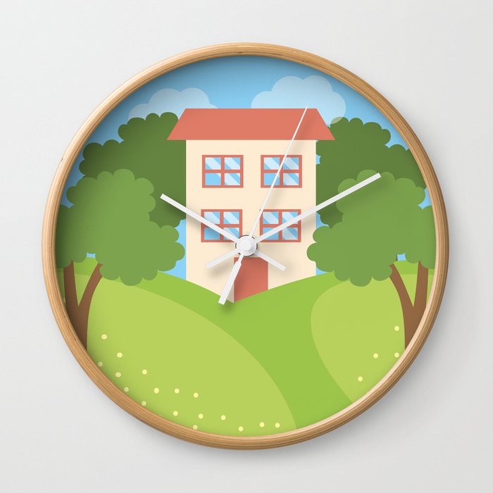 Spring - House In The Forest V.2 Wall Clock