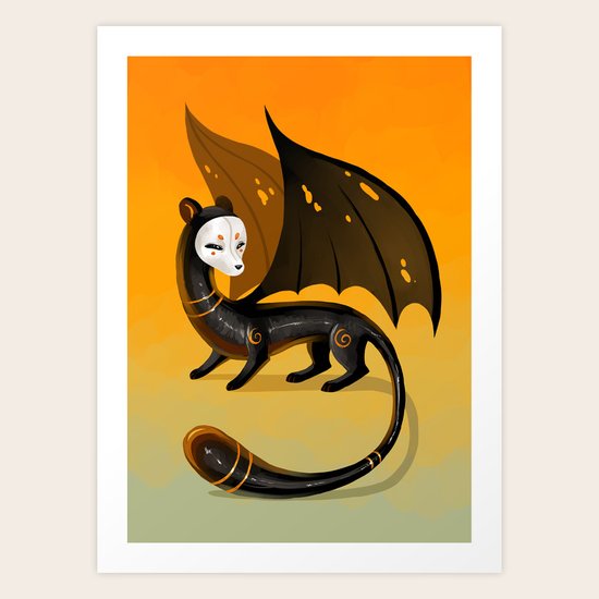 Black Stoat Art Print