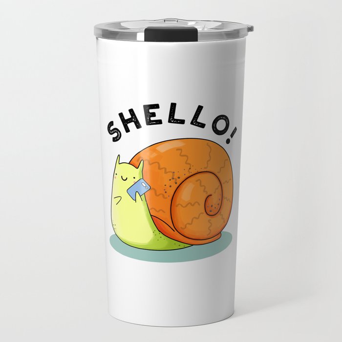 Shello Funny Snail Telephone Pun Travel Mug