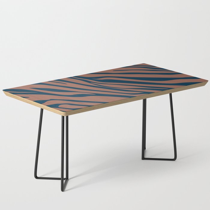 Mid Century Modern Zebra Print Pattern - Brown and blue Coffee Table