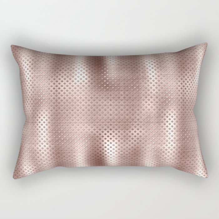 Rose Gold Brushed Metallic Texture Rectangular Pillow