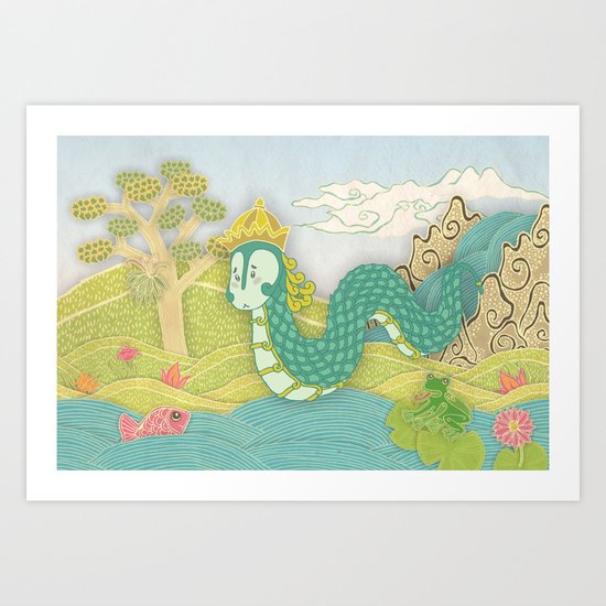 Javanese mystical dragon: Antaboga Art Print