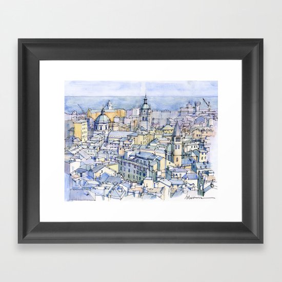 Il centro storico di Genova Framed Art Print