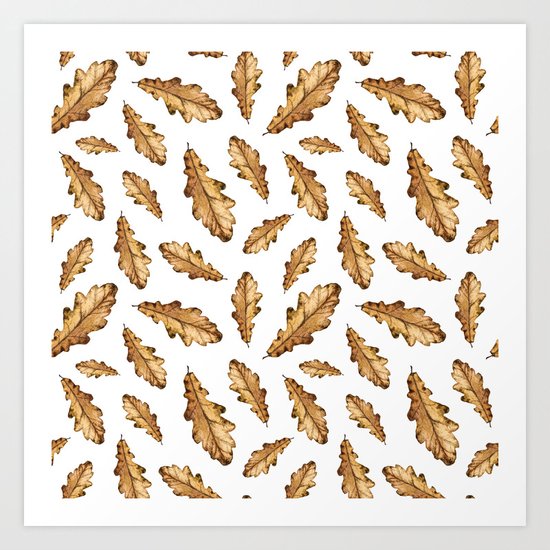 Autumn Leaves Pattern 01 Art Print