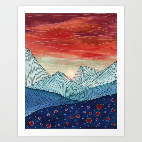 Lines in the mountains IV Art Print