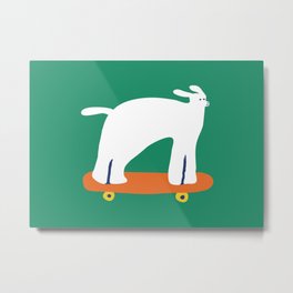 Poodle dog on skateboard Metal Print | Painting, Skateboard, Adorable, Naive, Animal, Contemporary, Doggy, Poodle, Funny, Sport 