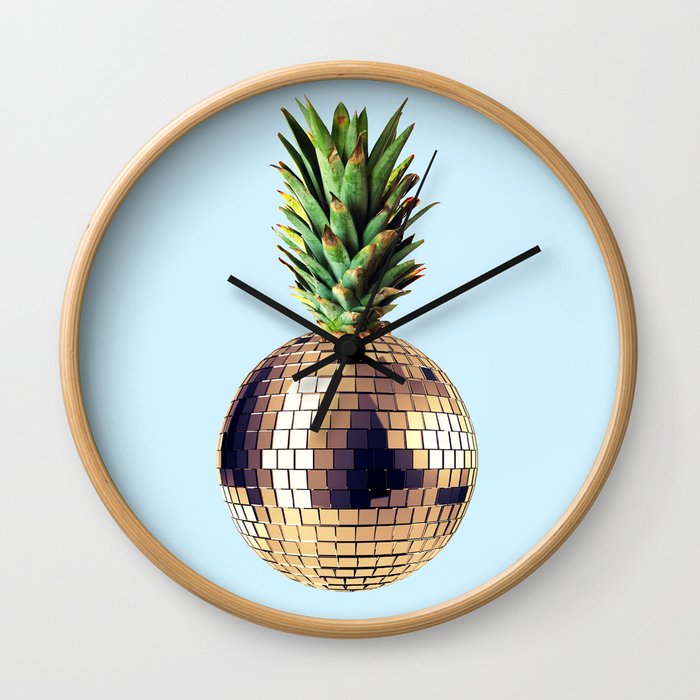 Ananas party (pineapple) blue version Wall Clock