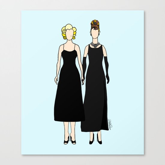 Little Black Dress of Audrey Marilyn Canvas Print
