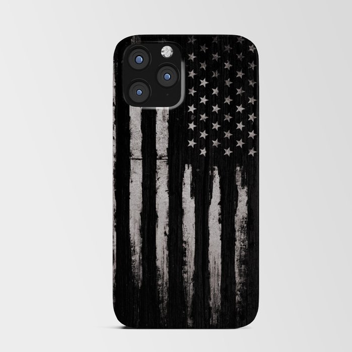 White Grunge American flag iPhone Card Case