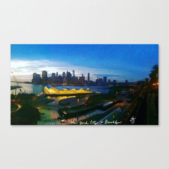 New York City as viewed from the Beautiful Brooklyn Heights Canvas Print