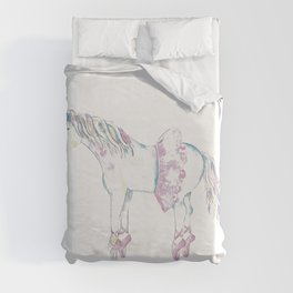 Unicorn ballerina painting watercolour Duvet Cover