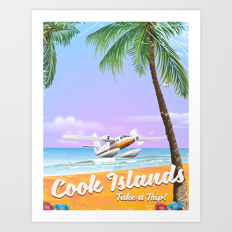 3309 Beach Poster COOK ISLANDS Picture Poster Print Art A0 A1 A2 A3 A4