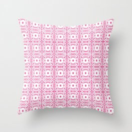Spring Daisy Lace Hot Pink Throw Pillow