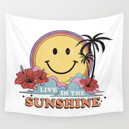 Live In The Sunshine Retro Summer Wall Tapestry