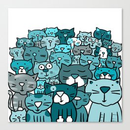 Monochrome Cats Canvas Print