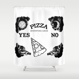 mystifying pizza ouija Shower Curtain