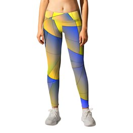 Bright fragments of crystals on irregularly shaped yellow and blue triangles. Leggings | Triangle, Monochrome, Graphicdesign, Burst, Crystal, Polygon, Shatter, Geometry, Glassy, Splinter 