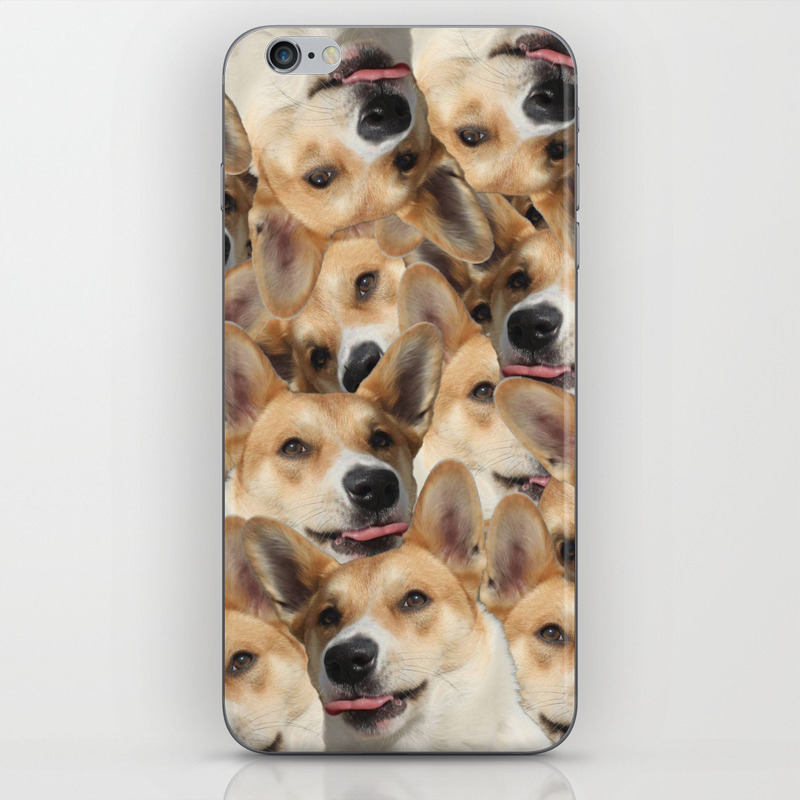 Puzzle Psychedelic Dog Corgi Spitz Shiba Inu Collage Funny Joyful Original Tongue Licks Iphone Skin By Thelittlegecko