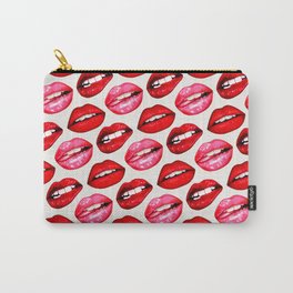Lips Pattern - White Carry-All Pouch