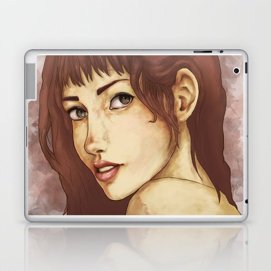 Digital Painting Of Redhead Woman Laptop Ipad Skin By Signorum