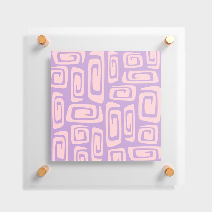 Mid Century Modern Cosmic Abstract 533 Pink and Lavender Floating Acrylic Print