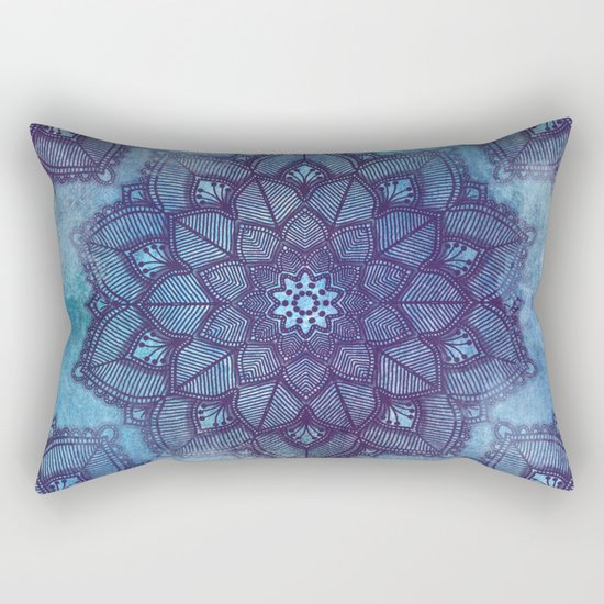 Cloudy Blue Mandala Rectangular Pillow