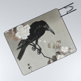 Crow and cherry blossom (1930 - 1975) by Ohara Koson (1877-1945) Picnic Blanket