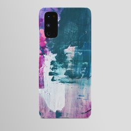 Complexity: a pretty abstract mixed-media piece in teal and purple by Alyssa Hamilton Art Android Case