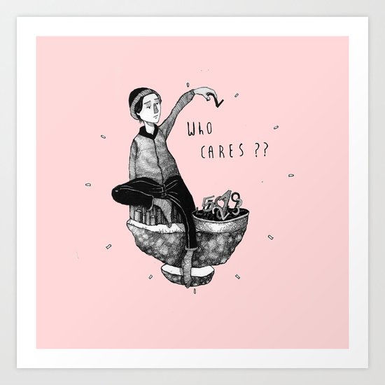 who cares?, time Art Print