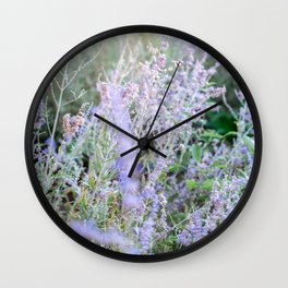 Floral Lavender | Botanical fine art nature photography print | Pastel tones Wall Clock