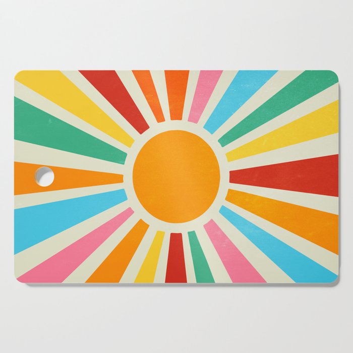Retro Sunrise: Rainbow Edition Cutting Board
