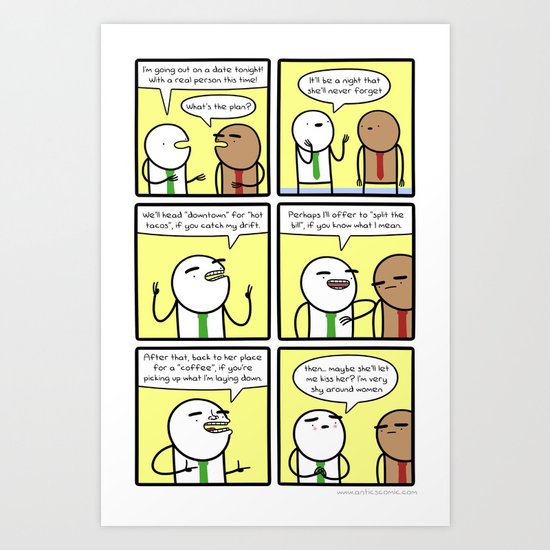 Antics #271 - wink wink nudge nudge Art Print