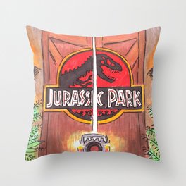 Jurassic Park Throw Pillow