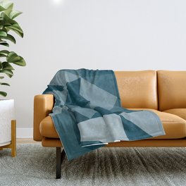 Abstract Blue Polygon Background. low poly art multicolor Mosaic Throw Blanket