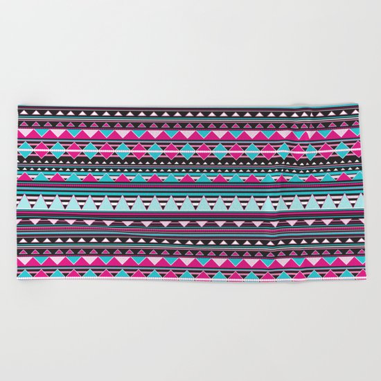 Aztec Stripes by Everett Co Beach Towel