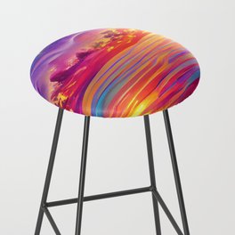 Psychedelic sunset Bar Stool