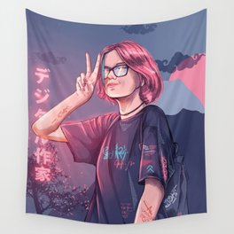 Cyber Girl Wall Tapestry