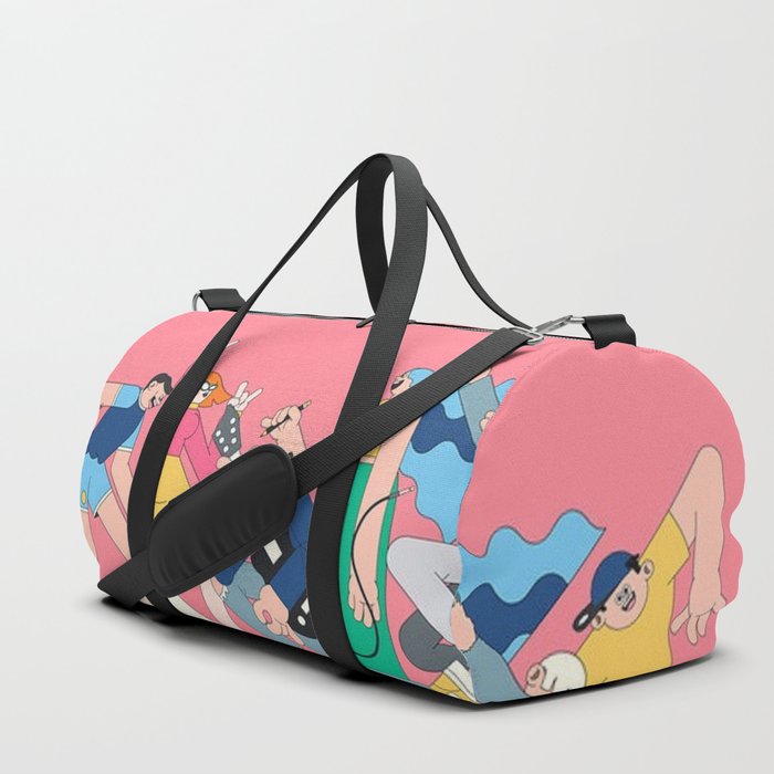 Youth Characters on Pink Duffle Bag