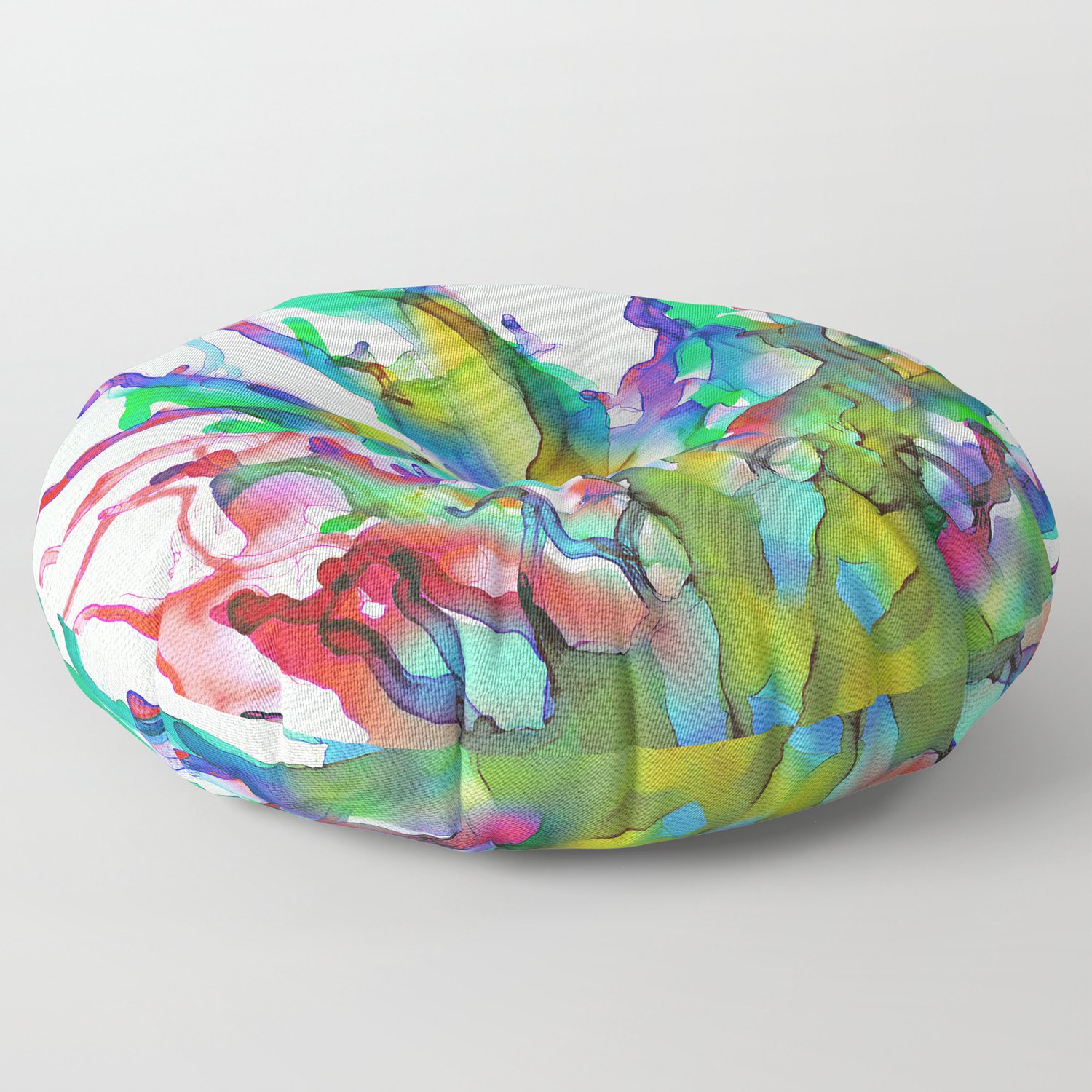 Tropical Plant Colorful Abstract Painting Floor Pillow By